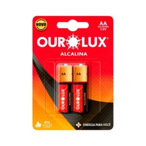 Pilha AA Alcalina Ourolux Com 2